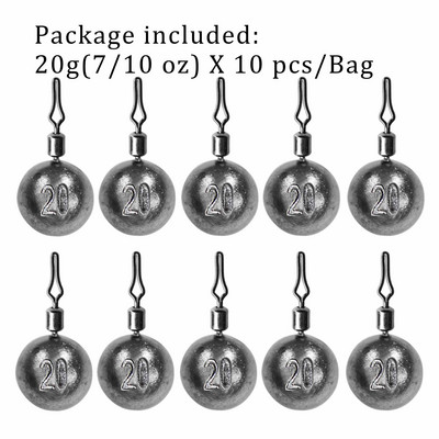 10 τμχ Fishing Lead Sinkers 3,5g 5g 7g 10g 14g 18g 20g Drop Shot Weight Αξεσουάρ ψαρέματος γλυκού νερού σε αλμυρό νερό