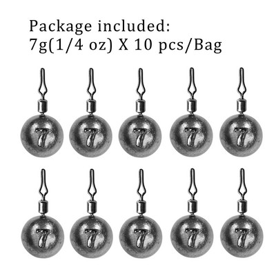 10 τμχ Fishing Lead Sinkers 3,5g 5g 7g 10g 14g 18g 20g Drop Shot Weight Αξεσουάρ ψαρέματος γλυκού νερού σε αλμυρό νερό