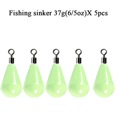 Greutăți de pescuit luminoase Sinkers 11g-60g Picătură de apă Rotație de 360 de grade Pescuit Pescuit Bass Accesorii de pescuit
