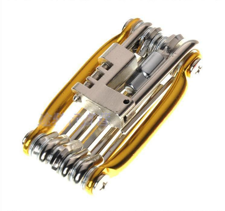 Többfunkciós 11 az 1-ben kerékpárjavító készlet kerékpár kerékpárjavító szerszámkészlet csavarkulcs csavarhúzó lánc hatlapú küllős hegyi kerékpáros szerszámok