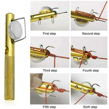Μηχανή βαθμίδας αγκίστρι ψαρέματος 2 σε 1 Γρήγορη διπλή βελόνα κόμποι Tie Loop Tyer Tools Kit Fishing Line Knotter Tying Fishhook