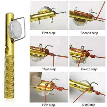 2 в 1 Риболовна кука Tier Machine Quick Double-Headed Needle Knots Tie Loop Tier Tools Kit Fishing Line Knotter Tiing Fishhook