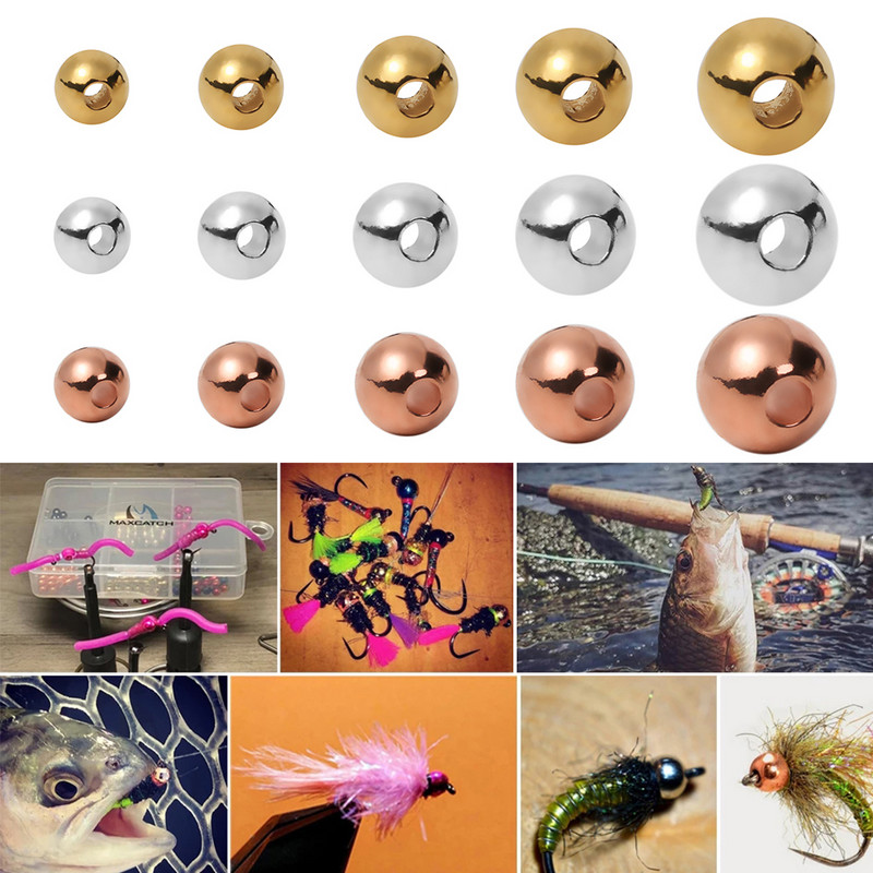 Buc noi Pescuit frumos proiectat 2mm/25mm/28mm/33mm/35mm Mărgele de tungsten Material pentru legarea muștelor Mărgele crestate Aliaj de tungsten