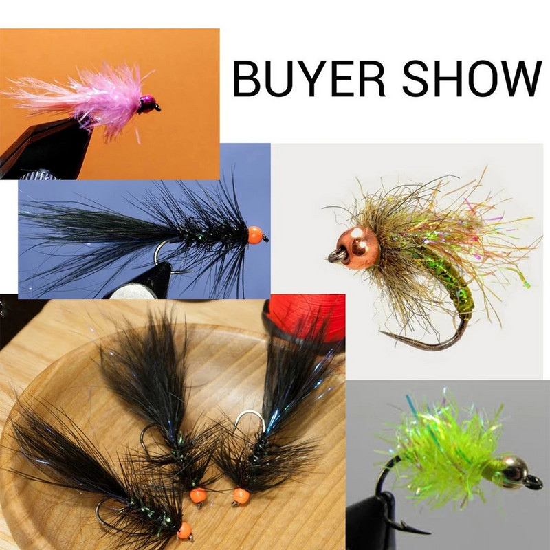 Buc noi Pescuit frumos proiectat 2mm/25mm/28mm/33mm/35mm Mărgele de tungsten Material pentru legarea muștelor Mărgele crestate Aliaj de tungsten