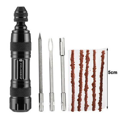 Kit de instrumente pentru repararea anvelopelor fără cameră pentru biciclete Mini MTB bicicletă de drum dop pentru anvelope Punctură plată fixare cu plasture Burghiu etanșant portabil Dună de cauciuc