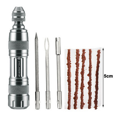 Kit de instrumente pentru repararea anvelopelor fără cameră pentru biciclete Mini MTB bicicletă de drum dop pentru anvelope Punctură plată fixare cu plasture Burghiu etanșant portabil Dună de cauciuc