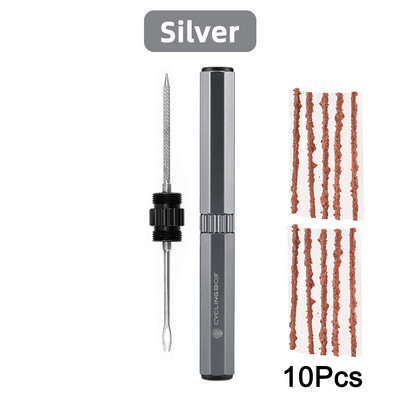 Kit de instrumente pentru repararea anvelopelor fără cameră pentru biciclete Mini MTB bicicletă de drum dop pentru anvelope Punctură plată fixare cu plasture Burghiu etanșant portabil Dună de cauciuc