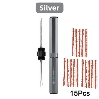 Kit de instrumente pentru repararea anvelopelor fără cameră pentru biciclete Mini MTB bicicletă de drum dop pentru anvelope Punctură plată fixare cu plasture Burghiu etanșant portabil Dună de cauciuc