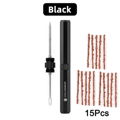 Kit de instrumente pentru repararea anvelopelor fără cameră pentru biciclete Mini MTB bicicletă de drum dop pentru anvelope Punctură plată fixare cu plasture Burghiu etanșant portabil Dună de cauciuc