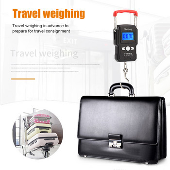 50kg/5g Преносими мини електронни везни Цифров дисплей Ръчни везни за претегляне на багаж за риболов, пътуване KG/LB/POUNDS/OUNCE