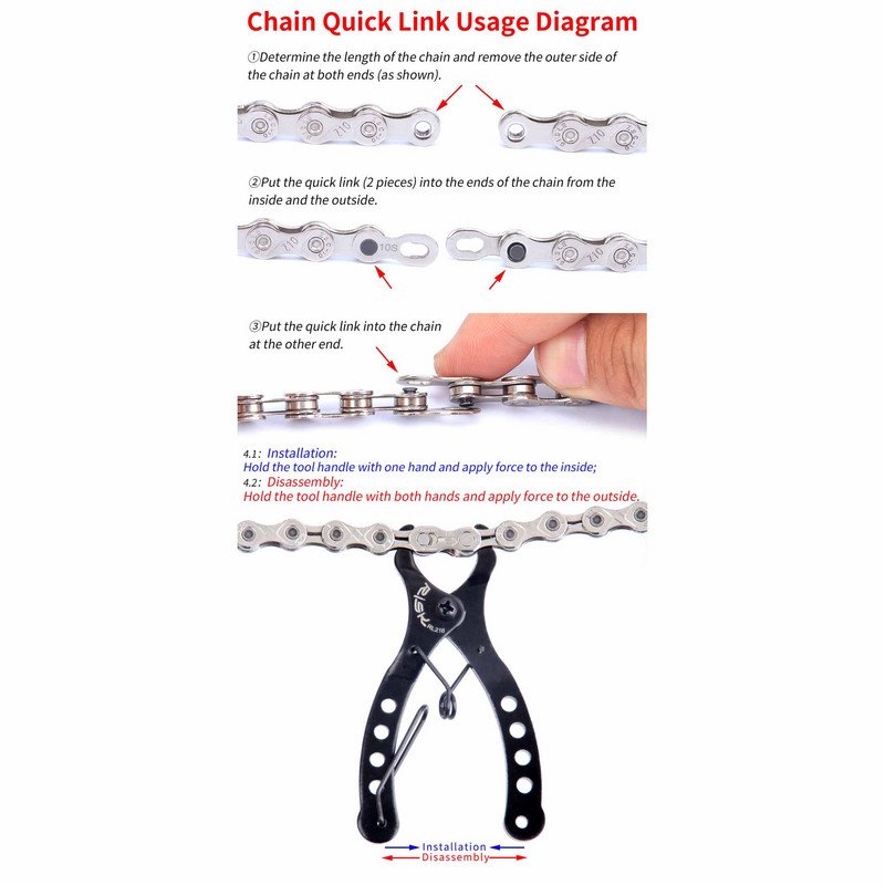 RISKi jalgrattaketi kiirlingi tööriist koos konksuga mitme lingiga tangiga universaalne jalgrattaketi pistikupesa MTB maanteerattasõidu võlupandlaga