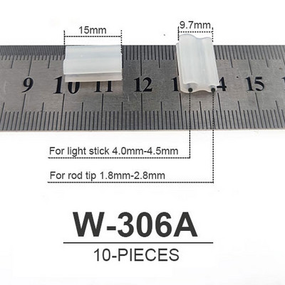 10 részes, világító horgászfénypálcika, világító bottartó Éjszakai horgászkiegészítők Horgászlámpa kapocs bot hegyéhez