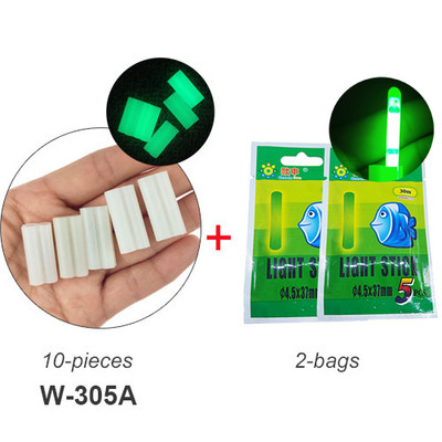 10 részes, világító horgászfénypálcika, világító bottartó Éjszakai horgászkiegészítők Horgászlámpa kapocs bot hegyéhez
