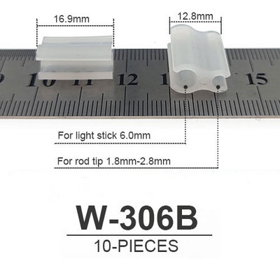 10 részes, világító horgászfénypálcika, világító bottartó Éjszakai horgászkiegészítők Horgászlámpa kapocs bot hegyéhez