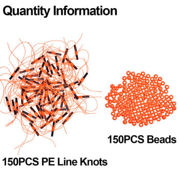 150PCS Bobber Stops Slip Bobber Stop Bobber Stoppers за въдица с мъниста за риболов Соленоводни/сладководни риболовни принадлежности