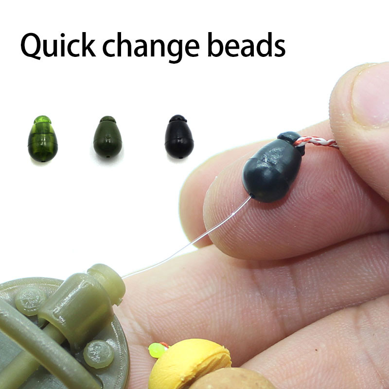 20 DB Pontyhorgász-kiegészítők Gyors csere gyöngyök Módszer Feeder Helikopter Hajtorony Horgászhorog hossza Zsinórtartó Pontyfelszerelés