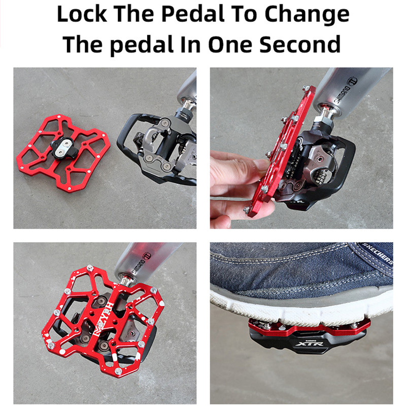 Patvarus besegiamas pedalas Itin lengvas neslystantis klasikinis subtilus aliuminio dviračio pedalo platformos adapteriai dviračio priedai