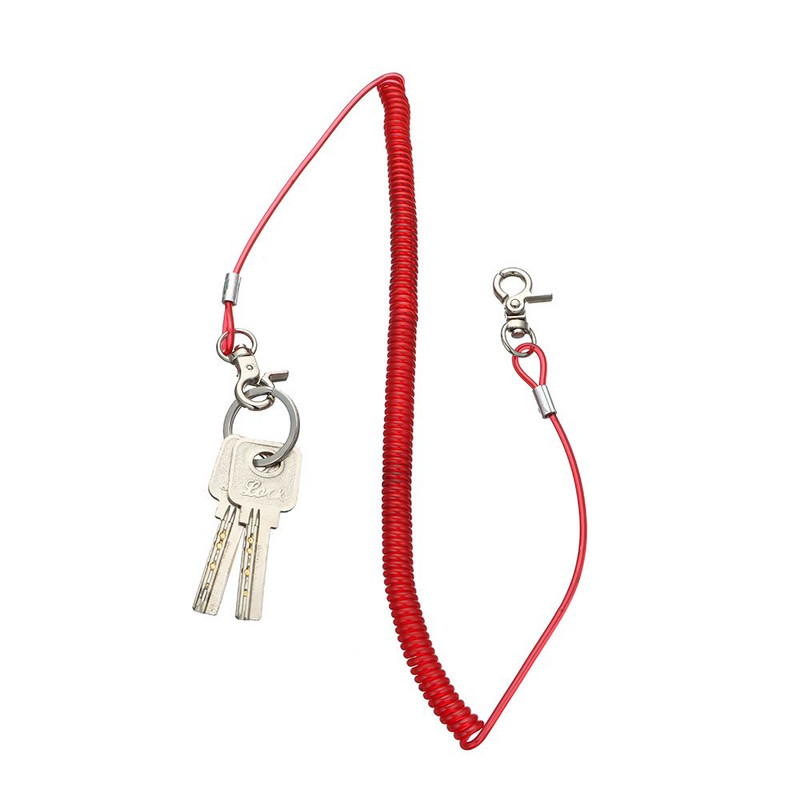 Carabinier din metal Închizătoare pentru cordon de cheie în aer liber Breloc extensibil în spirală Cârlig cu arc pentru telefon Șnur de pescuit Coarda elastică portabilă