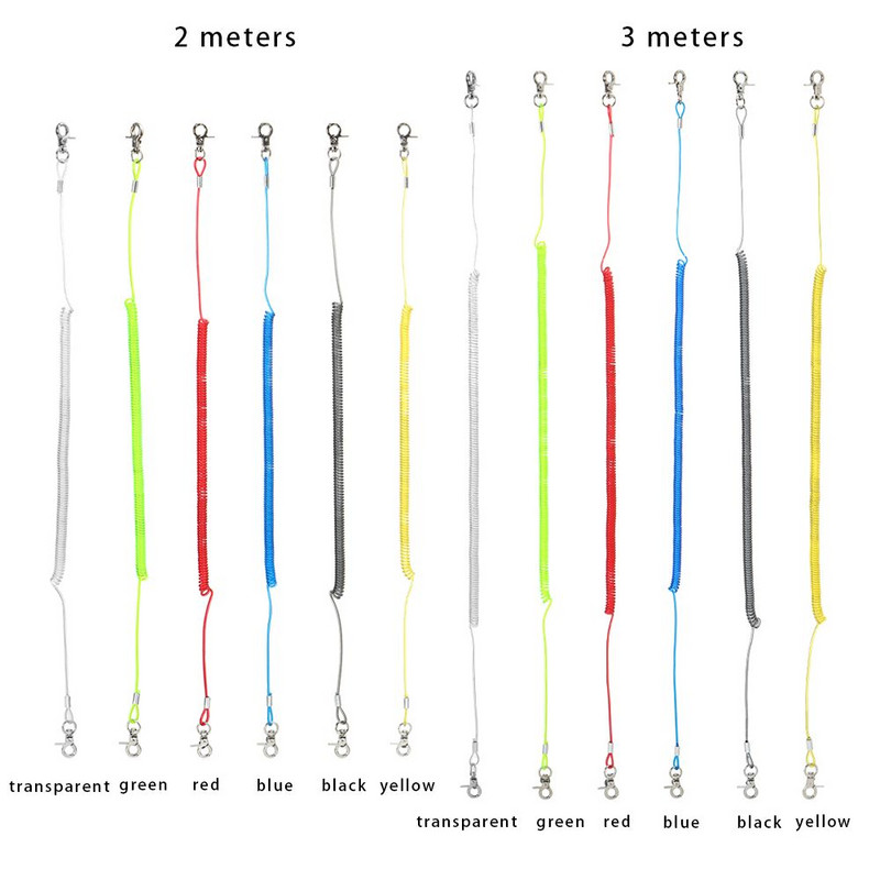 Carabinier din metal Închizătoare pentru cordon de cheie în aer liber Breloc extensibil în spirală Cârlig cu arc pentru telefon Șnur de pescuit Coarda elastică portabilă