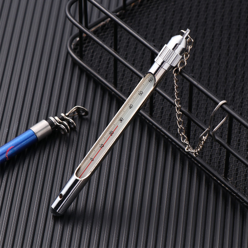 Roostevabast terasest vooluvee temperatuuriga kalapüügitermomeeter koos karabiintundliku kärbsepüügi veetermomeetri tarvikutega