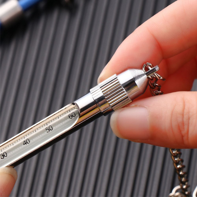 Roostevabast terasest vooluvee temperatuuriga kalapüügitermomeeter koos karabiintundliku kärbsepüügi veetermomeetri tarvikutega