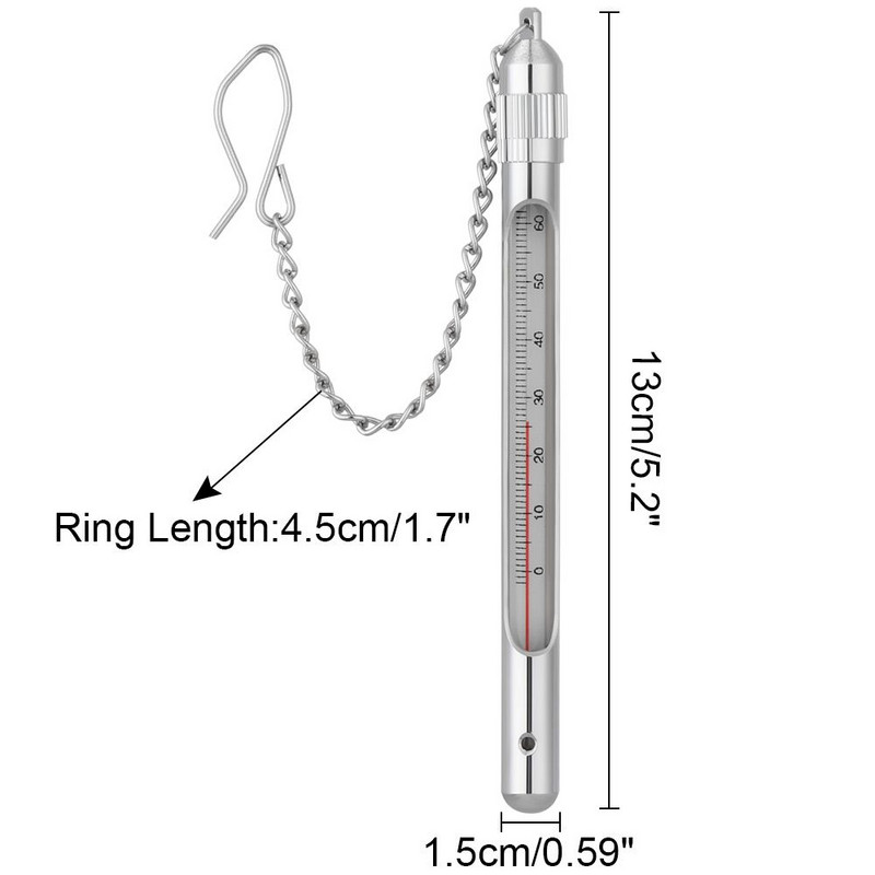 Roostevabast terasest vooluvee temperatuuriga kalapüügitermomeeter koos karabiintundliku kärbsepüügi veetermomeetri tarvikutega