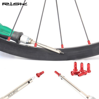 RISK Инструмент за вкарване на нипел за спици на велосипед Отвертка Ключ за отстраняване на капачката на спиците на велосипед MTB Шосеен велосипед Колело за нипел за спици Ключ