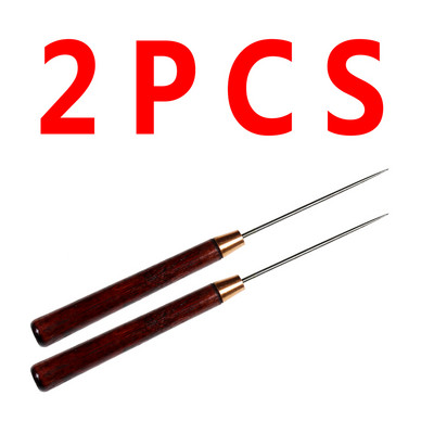 2 DB pontyhorgászat kötélzet tű fúró szerszámok légykötés Bodkin ragasztó horog szemtisztító fa fogantyú lebegés