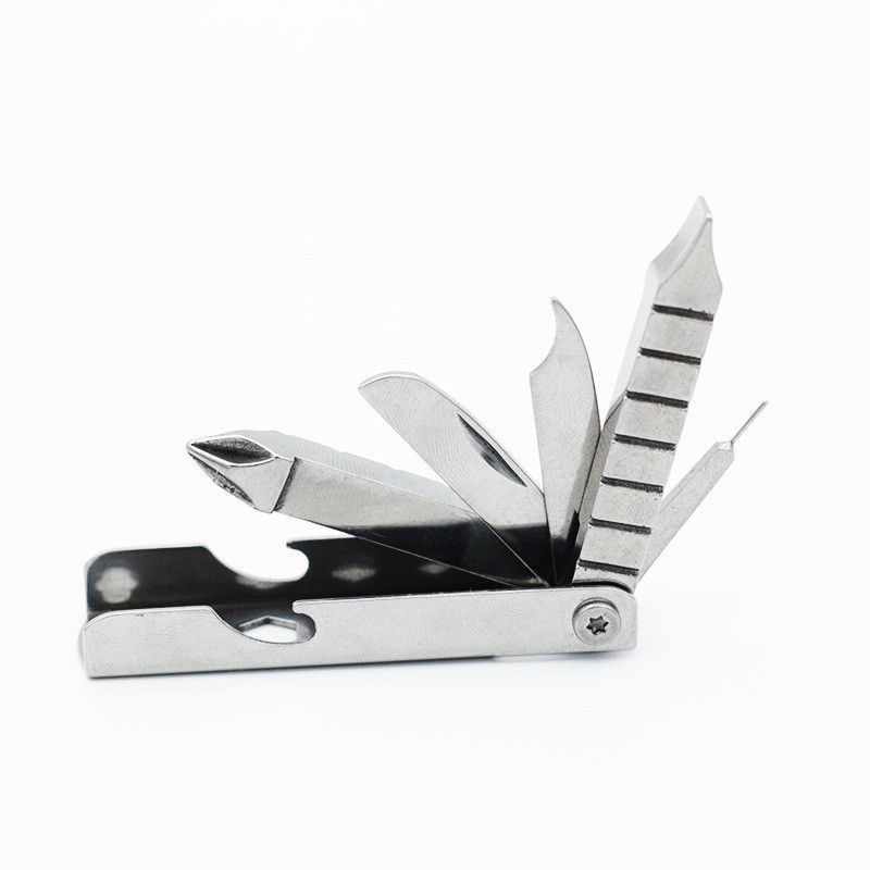 Mitmeotstarbeline kokkupandav tööriist võtmehoidja Phillipsi lameda teraga kruvikeerajaga EDC mitmeotstarbeline remonditööriist mobiiltelefoni hoidik