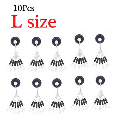 10 készlet 60 db Henger alakú horgászbab forgatható csíptető csatlakozók halak úszó dugó bab süllyesztő megállók csatlakozó horgászzsinór