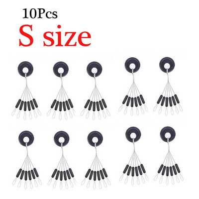 10 készlet 60 db Henger alakú horgászbab forgatható csíptető csatlakozók halak úszó dugó bab süllyesztő megállók csatlakozó horgászzsinór