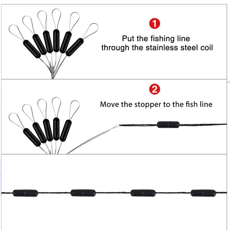 10 készlet 60 db Henger alakú horgászbab forgatható csíptető csatlakozók halak úszó dugó bab süllyesztő megállók csatlakozó horgászzsinór