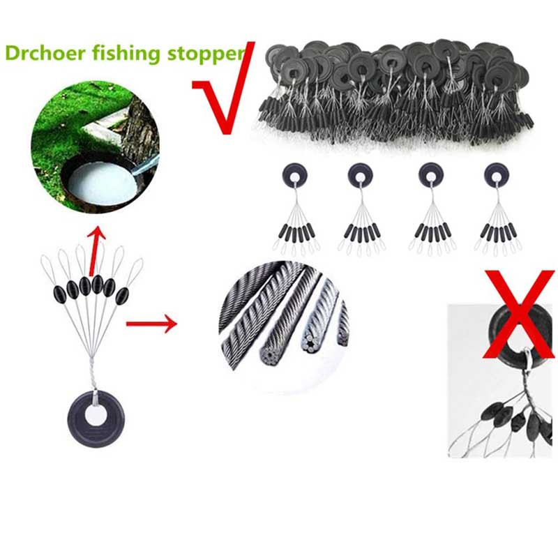 10 készlet 60 db Henger alakú horgászbab forgatható csíptető csatlakozók halak úszó dugó bab süllyesztő megállók csatlakozó horgászzsinór
