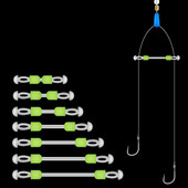 5 tk/ silikoonist topeltkonksuga kalakonks, fikseeritud vahemaa jaotur kalanööri eraldaja kahepealine mähkimisvastased oad