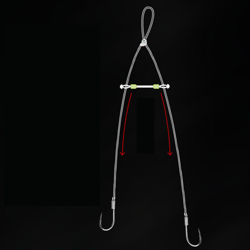 5 tk/ silikoonist topeltkonksuga kalakonks, fikseeritud vahemaa jaotur kalanööri eraldaja kahepealine mähkimisvastased oad