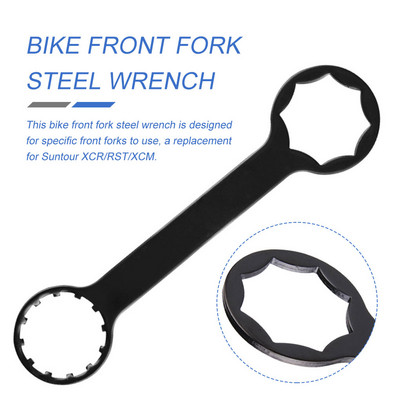 Bike Front Fork Wrench Front Fork Headset Steel Spanner Bicycle Repair Hand Tool Replacement for Suntour XCR/RST/XCM