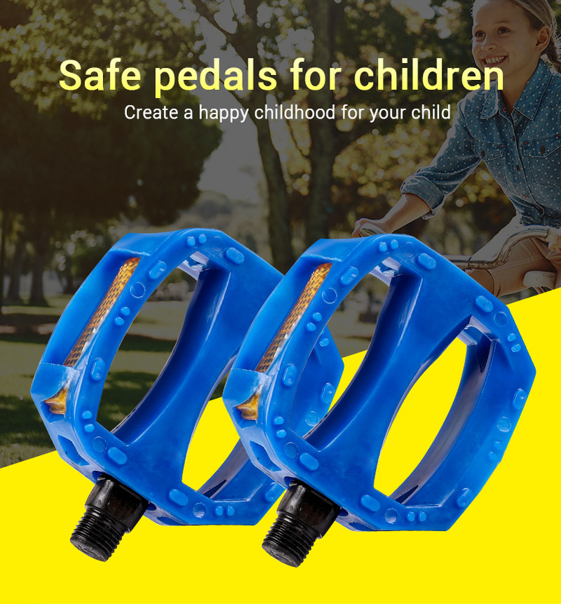 Pedală ușoară pentru biciclete pentru copii, universală, suport pentru picioare din plastic dur de 12 mm, pedală pentru ciclism, anti-alunecare pentru copii, pedale pentru biciclete MTB, parte pentru bicicletă