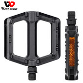 WEST BIKING ülikerged jalgratta nailonist pedaalid MTB maanteejalgrattapedaalid Libisemisvastased pedaalid jalgrattasõidu ohutushoiatusega rattahelkuritega