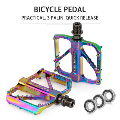 Bicycle Palin Pedal Mountain Bike Aluminum Alloy Bearing Pedal Non-slip Quick Release Platform Pedal Accessories Bike Pedals