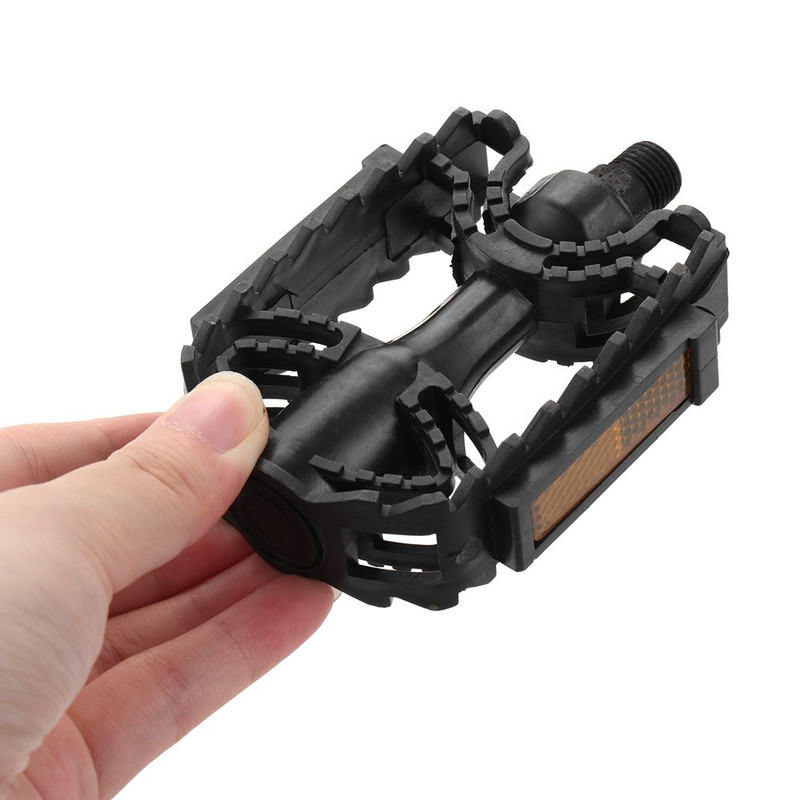 1 ζεύγος πεντάλ ποδηλάτου Πλαστικό ανακλαστικό MTB Ποδήλατο βουνού Πλατφόρμα Πεντάλ 14mm 12mm