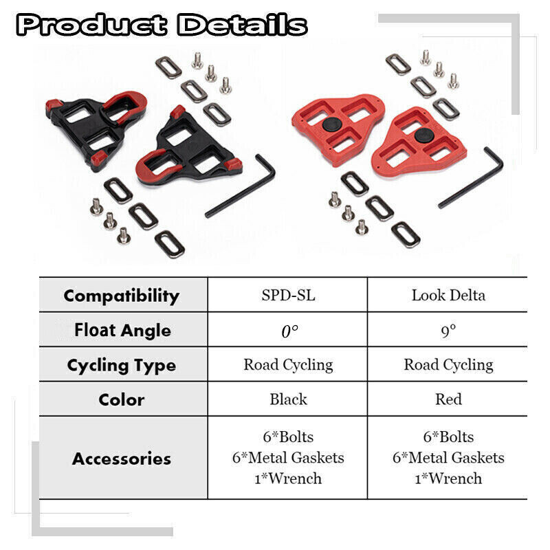 BUCKLOS maanteerattaklambrid 0-kraadine 9-kraadine jalgrattajalats Clest Speed jalgrattapedaali klambrid sobivad SPD-SL/Look Delta Peloton süsteemiga