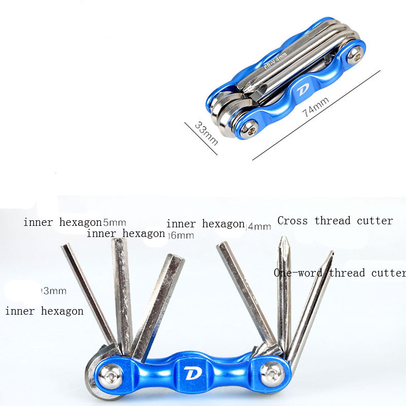 6 în 1 Multi Utilizare Bicicletă Repararea Bicicletei Kit Instrumente Biciclete Cheie Hexagonală Piuliță Reparare Anvelope Cheie Hexagonală Șurubelniță Socket Tija de extensie