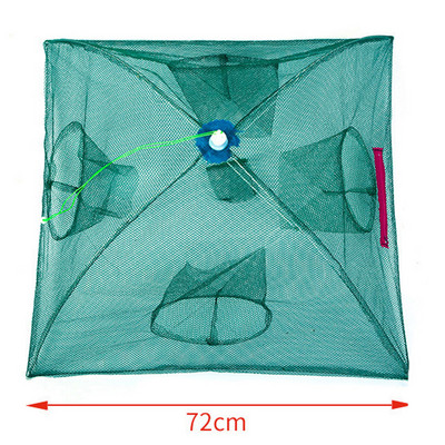 Sustiprintas 2–12 skylių automatinis žvejybos tinklas krevečių narvas nailoninis sulankstomas žuvų gaudyklė, užmetamas tinklas.