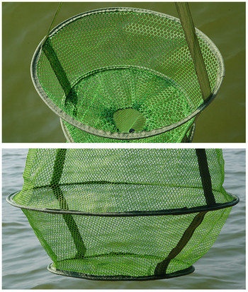 1PCS Сгъваема найлонова риболовна мрежа Catch Crab Fish Crawdad Shrimp Minnow Mesh Cage Fishing Bait Trap Cast Dip Drift Shrimping Net