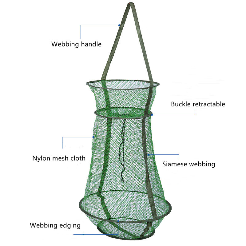1 vnt. sulankstomas nailoninis žvejybos tinklas, gaudantis krabus