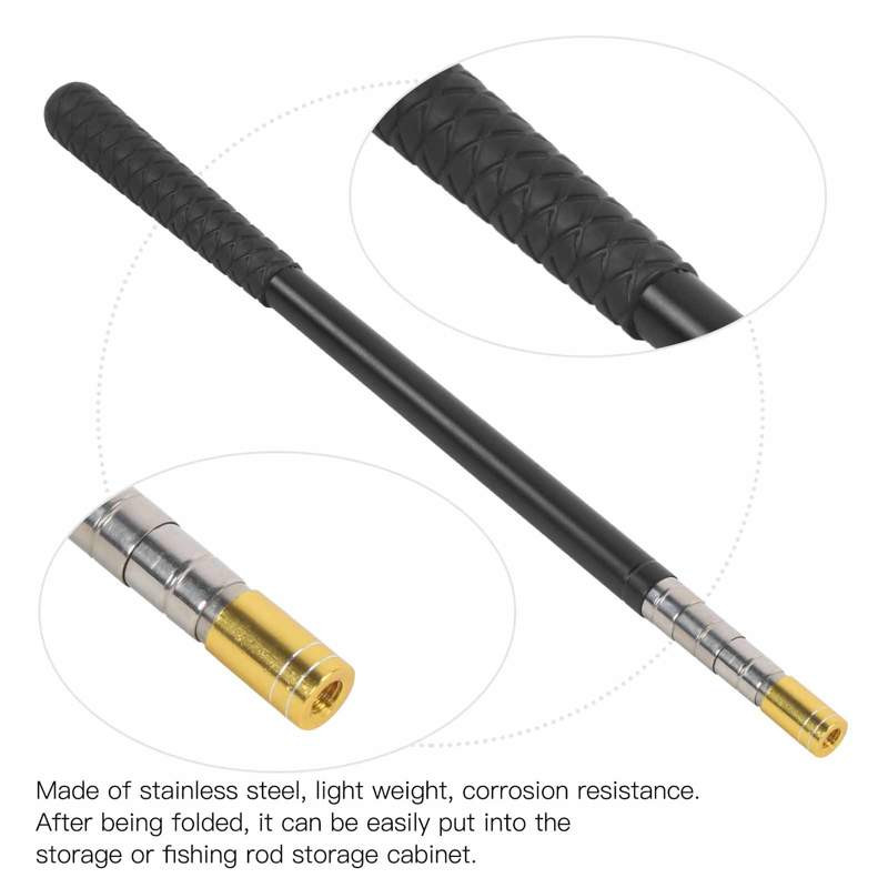 0,7 m1,5 m nerūdijančio plieno meškerykotis, 3/5 sekcijų teleskopinis meškerykotis.