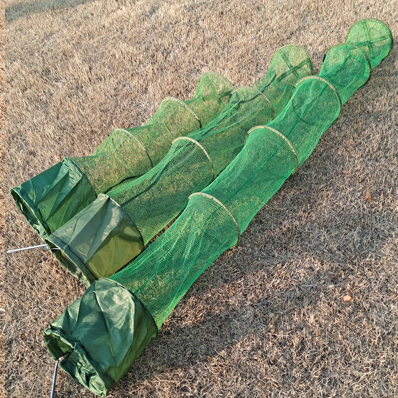 Karštas išpardavimas Sulankstomas teleskopinis greitai džiūstantis nailono tinklelis žvejybos krepšelis panardinamieji tinklai Fyke tinklas krevečių narvas Lauko žvejybos reikmenys