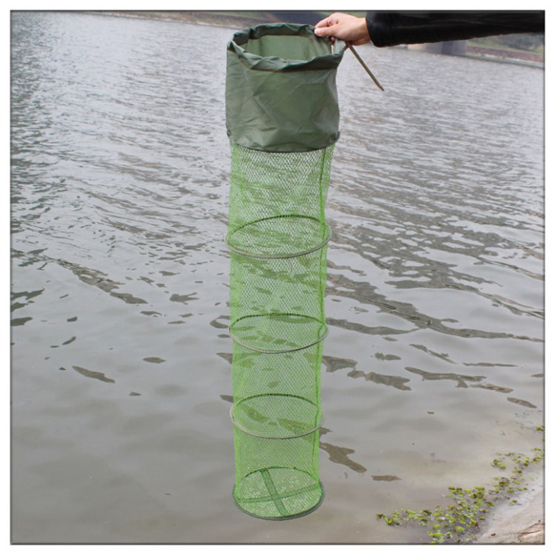 Karštas išpardavimas Sulankstomas teleskopinis greitai džiūstantis nailono tinklelis žvejybos krepšelis panardinamieji tinklai Fyke tinklas krevečių narvas Lauko žvejybos reikmenys