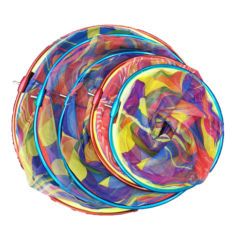 Halászat összecsukható háló Brail fej, kerek kis hálós halászat kézi leszállóháló halászat garnélarák merítőháló pillangó rovar mártogató hálófej