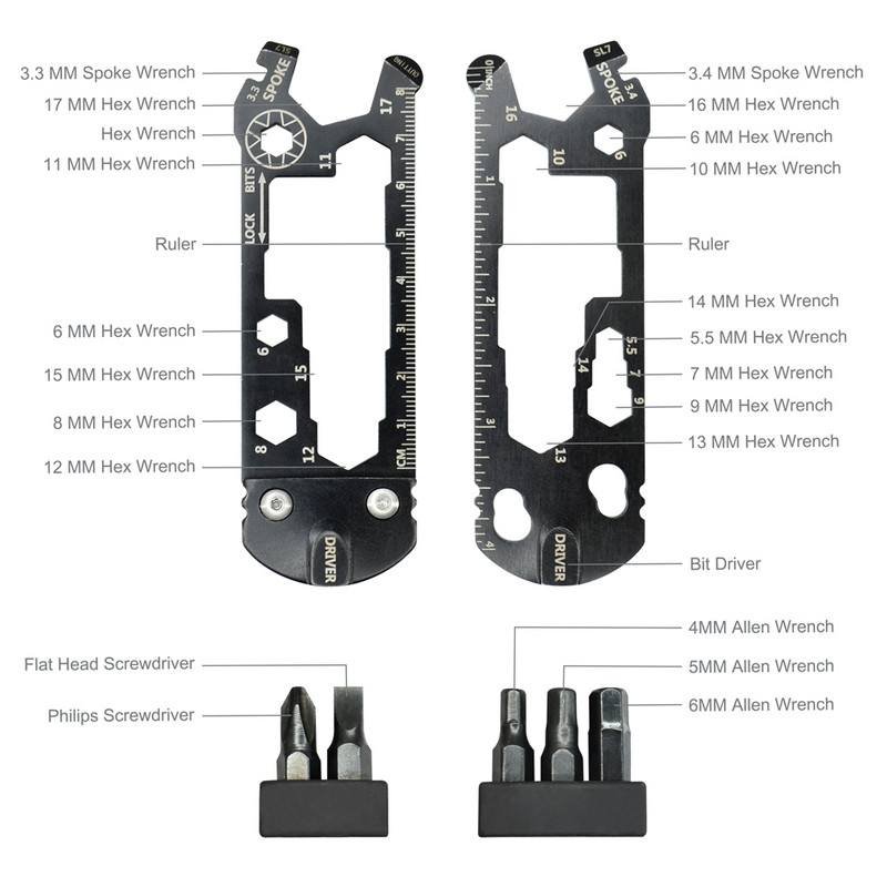 Комплект многофункционални инструменти за ремонт на велосипеди, многофункционални инструменти за спешни случаи и комплект отвертки за велосипеди, прилага се към велосипедист, подарък, шосеен и планински велосипед